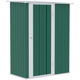 Outsunny  5ft x 3ft Garden Metal Storage Shed, Outdoor Tool Shed with Sloped Roof, Lockable Door for Equipment, Bikes, Green