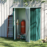 Outsunny  5ft x 3ft Garden Metal Storage Shed, Outdoor Tool Shed with Sloped Roof, Lockable Door for Equipment, Bikes, Green