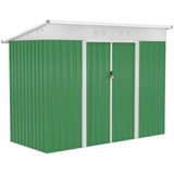 Outsunny 7 x 4ft Garden Metal Storage Shed w/ Sliding Door Ventilation Window Sloped Roof Gardening Tool Metal Storage Green