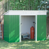 Outsunny 7 x 4ft Garden Metal Storage Shed w/ Sliding Door Ventilation Window Sloped Roof Gardening Tool Metal Storage Green