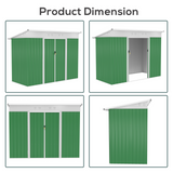 Outsunny 7 x 4ft Garden Metal Storage Shed w/ Sliding Door Ventilation Window Sloped Roof Gardening Tool Metal Storage Green