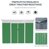 Outsunny 7 x 4ft Garden Metal Storage Shed w/ Sliding Door Ventilation Window Sloped Roof Gardening Tool Metal Storage Green