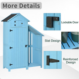 Outsunny Garden Shed Wooden Firewood House Storage Cabinet Waterproof Asphalt Roof Tool Organizer with Lockable Door, 130 x 55 x 180 cm