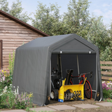 Outsunny Garden Storage Tent, Heavy Duty Bike Shed, Patio Storage Shelter w/ Metal Frame and Double Zipper Doors, 2.8m x 2.4m x 2.4m, Dark Grey