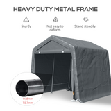 Outsunny Garden Storage Tent, Heavy Duty Bike Shed, Patio Storage Shelter w/ Metal Frame and Double Zipper Doors, 2.8m x 2.4m x 2.4m, Dark Grey