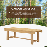 Outsunny 2-seater Outdoor Indoor Garden Wooden Bench Patio Loveseat Fir 110L x 38W x 35H cm Natural