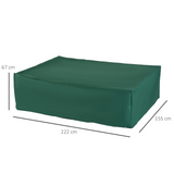 Outsunny UV Rain Protective Rattan Furniture Cover Outdoor Garden Rectangular Furniture Cover Table Chair Sofa Shelter Waterproof 222 x 155 x 67cm - Green