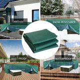 Outsunny UV Rain Protective Rattan Furniture Cover Outdoor Garden Rectangular Furniture Cover Table Chair Sofa Shelter Waterproof 222 x 155 x 67cm - Green