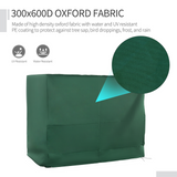 Outsunny Oxford Patio 3-seater Swing Chair Cover Outdoor Garden Furniture Rain Protection Protector Waterproof Anti-UV Green 240L x 133W x 185H cm