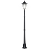 Outsunny 1.9M Garden Lamp Post Light, IP44 Outdoor LED Solar Powered Lantern Lamp with Aluminium Frame for Patio, Pathway and Walkway, Black