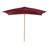 Outsunny 2 x 3m Wooden Parasol Garden Umbrellas Sun Shade Patio Outdoor Umbrella Canopy Wine Red