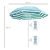 Outsunny Large 1.8m Patio Garden Beach Sun Umbrella Sunshade Folding Tilt Parasol