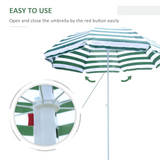 Outsunny Large 1.8m Patio Garden Beach Sun Umbrella Sunshade Folding Tilt Parasol