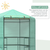 Outsunny  Hexagon Walk In Garden Greenhouse PE Planter Flower Growth with Zipped Door 225 x 194 x 215H cm