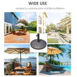 Outsunny 14kg Round Garden Parasol Base Holder Decorative Resin Market Umbrella Stand with Adjustable Coupler, Bronze