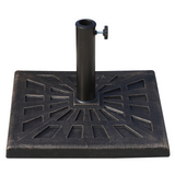 Outsunny 15kg Durable Patterned Colophony Garden Patio Square Umbrella Stand Base Stand Bronze