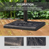 Outsunny 15kg Durable Patterned Colophony Garden Patio Square Umbrella Stand Base Stand Bronze