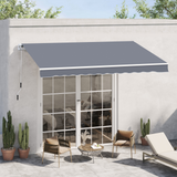 Outsunny 4m x 3(m) Garden Patio Manual Awning Canopy Aluminium Sun Shade Shelter Retractable Grey