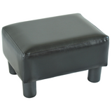 HOMCOM PU Leather Footstool Foot Rest Small Seat Foot Rest Chair Black Home Office with Legs 40 x 30 x 24cm