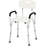 HOMCOM Adjustable Shower Chair, Shower Seat, Portable Medical Stool with Adjustable Back and Armrest for Mobility