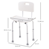 HOMCOM Bath Chair Shower Stool Safety Seat Bathroom Adjustable Positions Elderly Aids