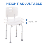 HOMCOM Bath Chair Shower Stool Safety Seat Bathroom Adjustable Positions Elderly Aids