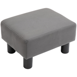 HOMCOM Footstool Foot Rest Small Seat Foot Rest Chair Grey Home Office with Legs 40 x 30 x 24cm