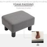 HOMCOM Footstool Foot Rest Small Seat Foot Rest Chair Grey Home Office with Legs 40 x 30 x 24cm