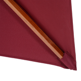 Outsunny 3 x 3 meter Patio Parasol Garden Umbrellas Sunshade Outdoor Wood Wooden Parasol Canopy Double Tier Wine Red