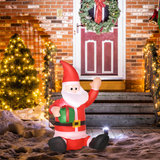 HOMCOM 4ft Inflatable Christmas Santa Claus Gift with LED Xmas Décor Holiday Outdoor Yard Decoration