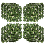 Outsunny 12PCS Artificial Boxwood Wall Panels 50cm x 50cm Rhododendron Privacy Fence Screen Faux Hedge Greenery Backdrop for Home Garden Backyard Balcony