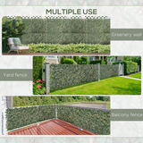 Outsunny 4 Pieces Expanding Trellis Fence, 2m x 1m Artificial Plant Fence, Decorative Trellis Garden Telescopic Hedge Privacy Screen Greenery Walls for Garden Balcony Home Decor