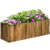 Outsunny 172L Garden Flower Raised Bed Pot Wooden Outdoor Large Rectangle Planter Vegetable Box Outdoor Herb Holder Display (120L x 40W x 40H (cm))