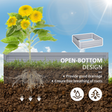 Outsunny Set of 2 291L Raised Garden Bed, Elevated Planter Box with Galvanized Steel Frame for Growing Flowers, Herbs, 100 x 100 x 30 cm