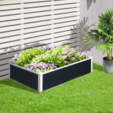 Outsunny 302L Garden Raised Bed Planter Grow Containers for Outdoor Patio Plant Flower Vegetable Pot PP 120 x 90 x 30 cm