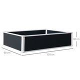 Outsunny 302L Garden Raised Bed Planter Grow Containers for Outdoor Patio Plant Flower Vegetable Pot PP 120 x 90 x 30 cm