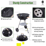 Outsunny Portable Round Kettle Charcoal Grill BBQ Smoker with Lid Outdoor Heat Control Party Patio Barbecue Garden