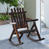 Outsunny Outdoor Fir Wood Rustic Patio Adirondack Rocking Chair Traditional Rustic Style & Pure Comfort