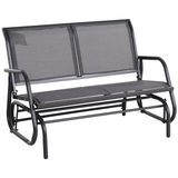 Outsunny 2-Person Outdoor Glider Bench Patio Double Swing Gliding Chair Loveseat w/Power Coated Steel Frame for Backyard Garden Porch, Grey