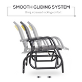 Outsunny 2-Person Outdoor Glider Bench Patio Double Swing Gliding Chair Loveseat w/Power Coated Steel Frame for Backyard Garden Porch, Grey