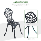 Outsunny 3 Pcs Cast Aluminum Bistro Set Garden Furniture Dining Table Chairs Antique Outdoor Seat Patio Seater