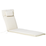 Outsunny Garden Sun Lounger Cushion Replacement Thick Sunbed Reclining Chair Relaxer Pad with Pillow - Cream White