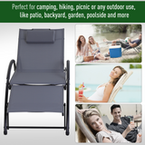 Outsunny Garden Patio Sun Lounger Half Circle Armrest Adjustable Head Footrest Aluminium Frame Textline Seat &Pillow Garden Outdoor - Grey