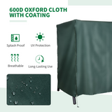 Outsunny 600D Oxford Patio Swing Chair Cover Outdoor Garden Furniture Rain Protection Protector Waterproof Anti-UV Green 205L x 124W x 164H cm