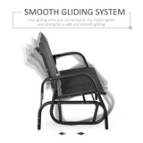 Outsunny 3-Seat Glider Rocking Chair for 3 People Garden Bench Patio Furniture Metal Frame