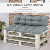 Outsunny 2Pcs Garden Tufted Pallet Cushion Seat Pad 120L x 80W x 12Dcm Back Cushion Patio for Indoor Outdoor Use, Grey