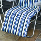 Outsunny Set of 2 Garden Sun Lounger Outdoor Reclining Seat Cushioned Seat Foldable Adjustable Recliner Blue and White