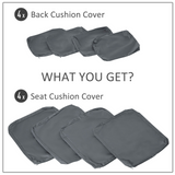 Outsunny  Replacement Cushion Cover Garden Rattan Patio Furniture Seat Cover Polyester Outdoor Deep Grey- No Cushion Included