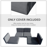 Outsunny  Replacement Cushion Cover Garden Rattan Patio Furniture Seat Cover Polyester Outdoor Deep Grey- No Cushion Included