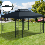 Outsunny 3x4m Gazebo Replacement Roof Canopy 2 Tier Top UV Cover Garden Patio Outdoor Sun Awning Shelters Charcoal Grey (TOP ONLY)